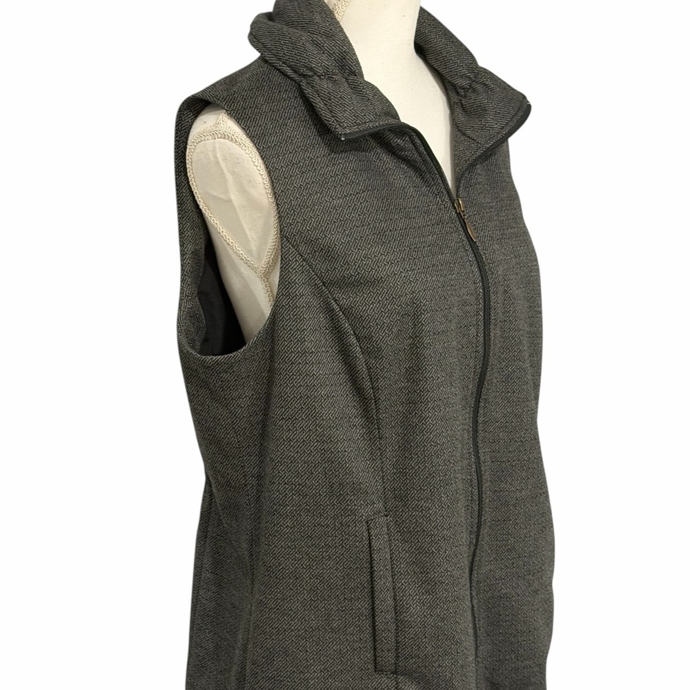 Coldwater Creek Charcoal Herringbone Vest sz 16 EUC